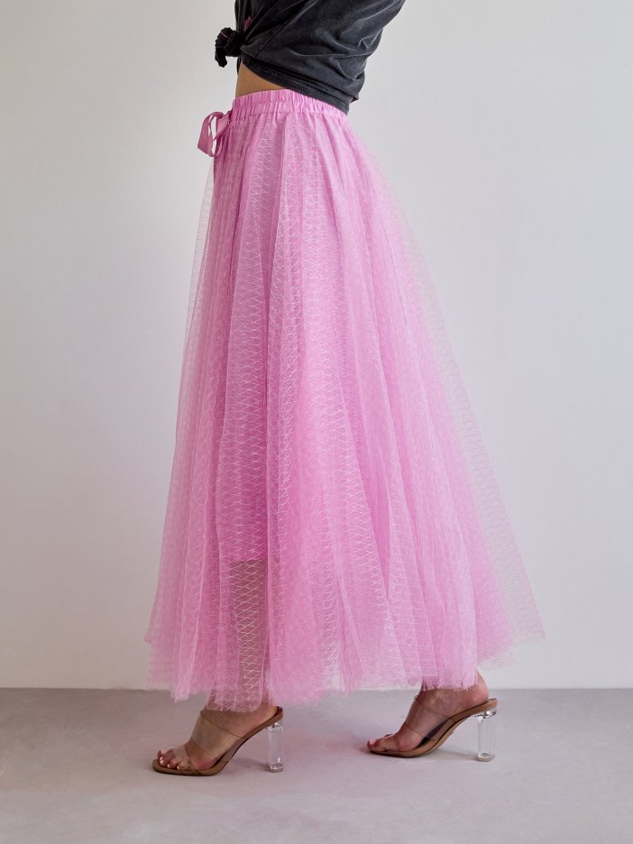 Růžová tylová sukně Dara