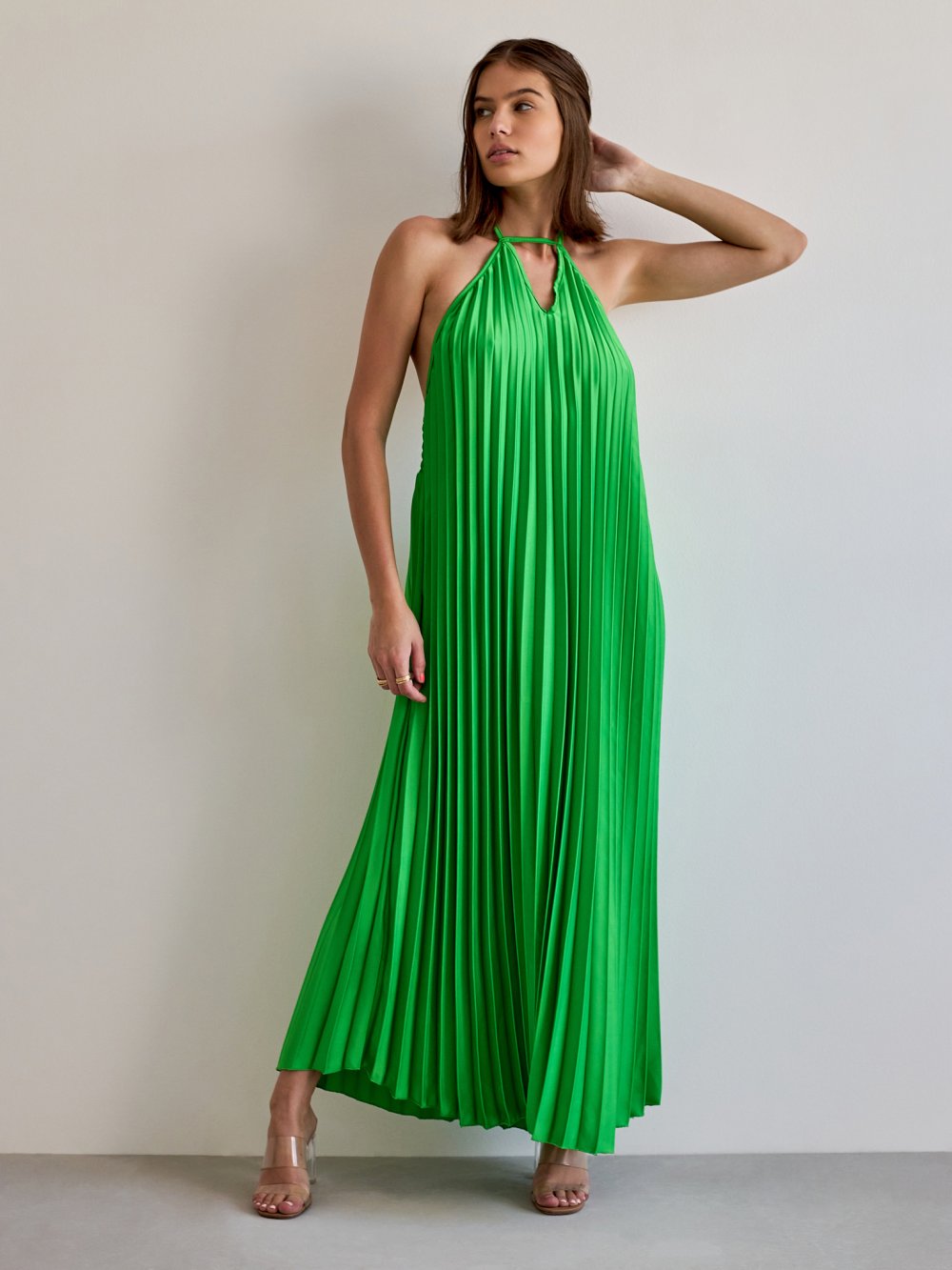 Svetlozelené plisované šaty Erica