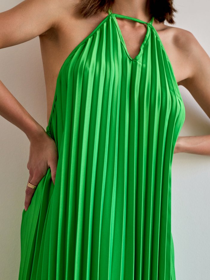 Svetlozelené plisované šaty Erica