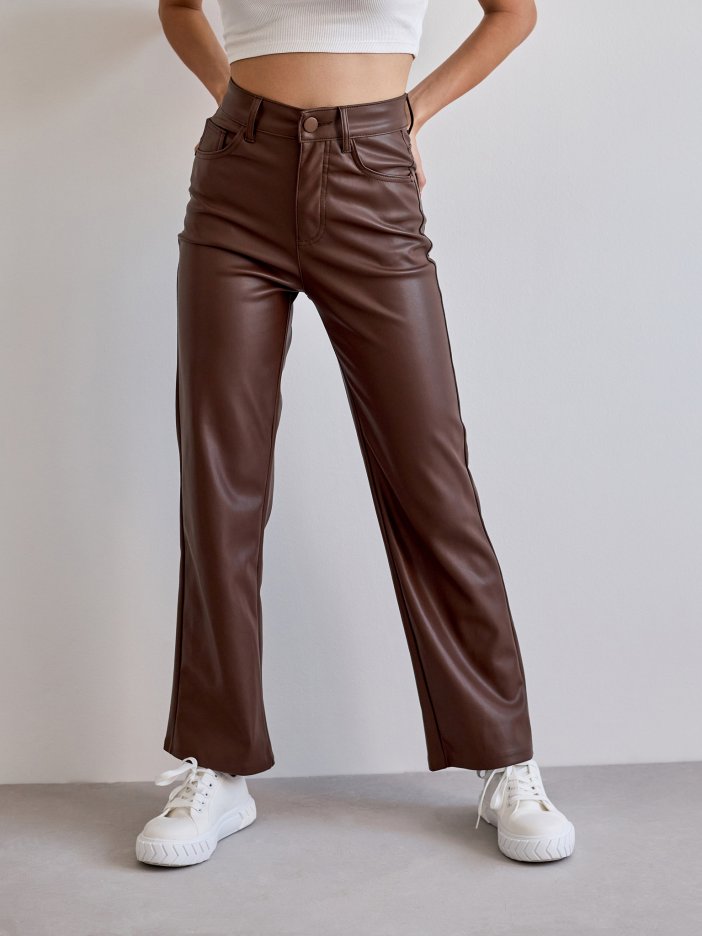 Tmavě hnědé kalhoty Solange