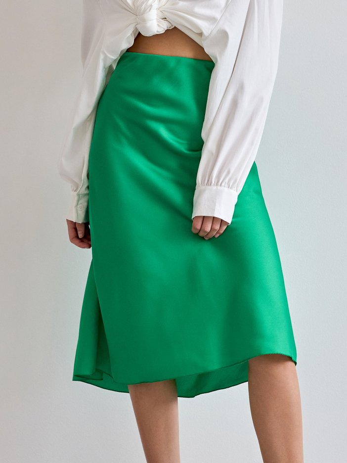 Zelená sukňa Satin