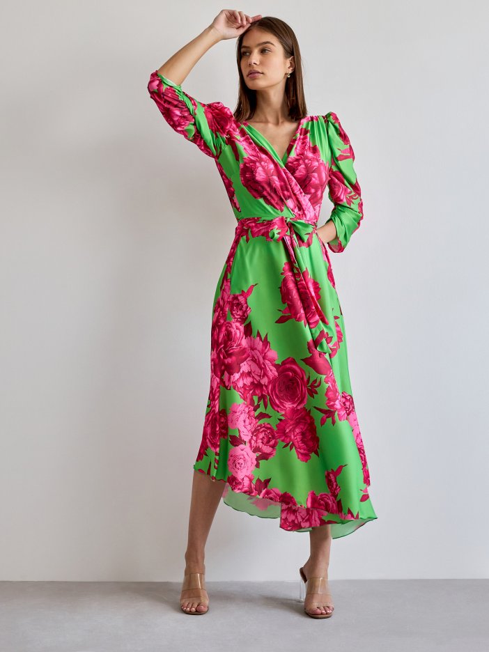 Zelené květované šaty Rosalie