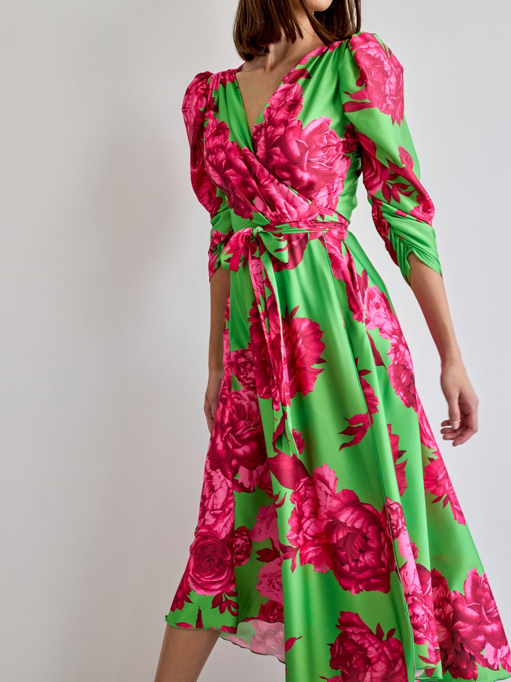 Zelené kvetované šaty Rosalie