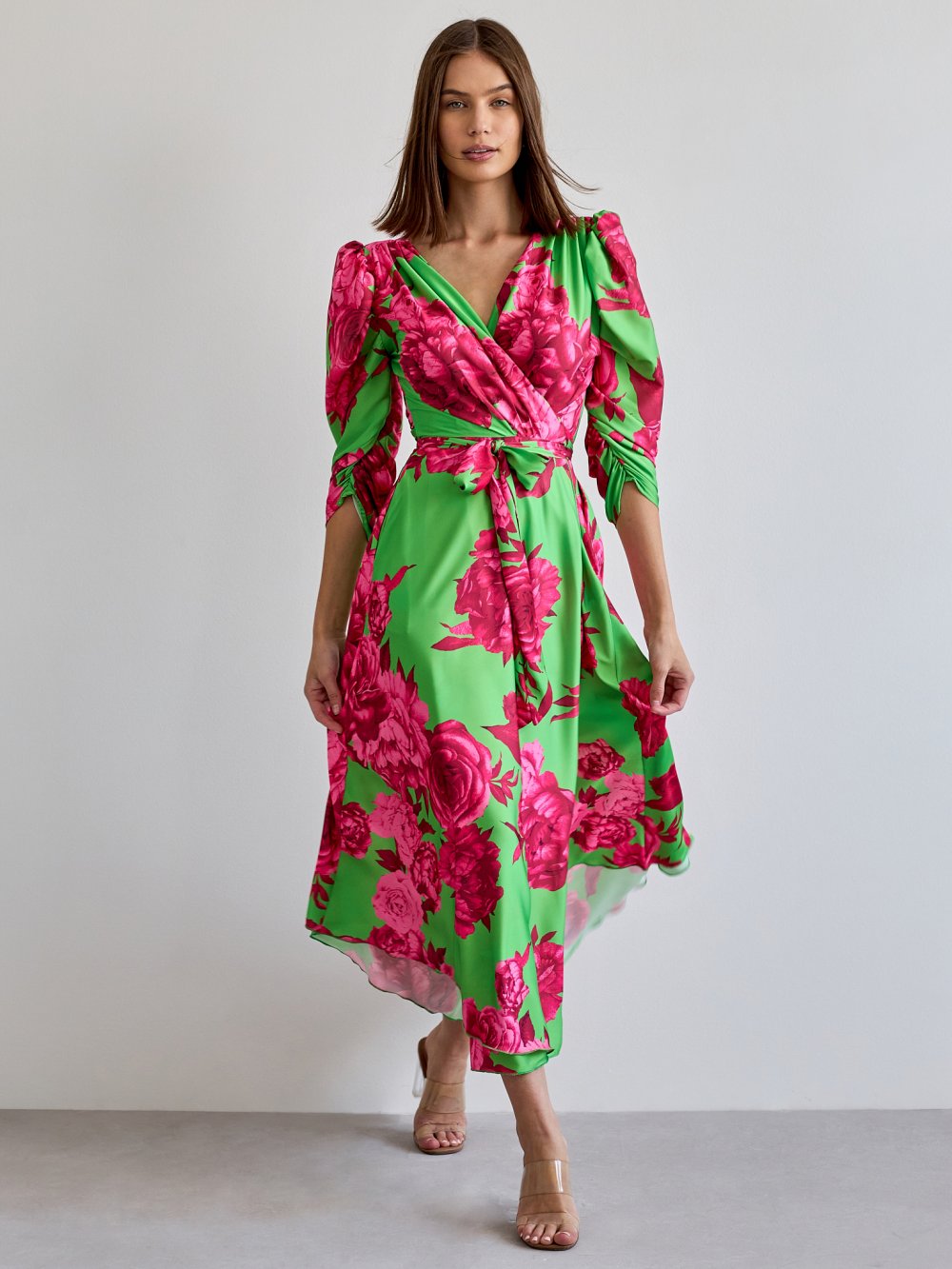 Zelené kvetované šaty Rosalie