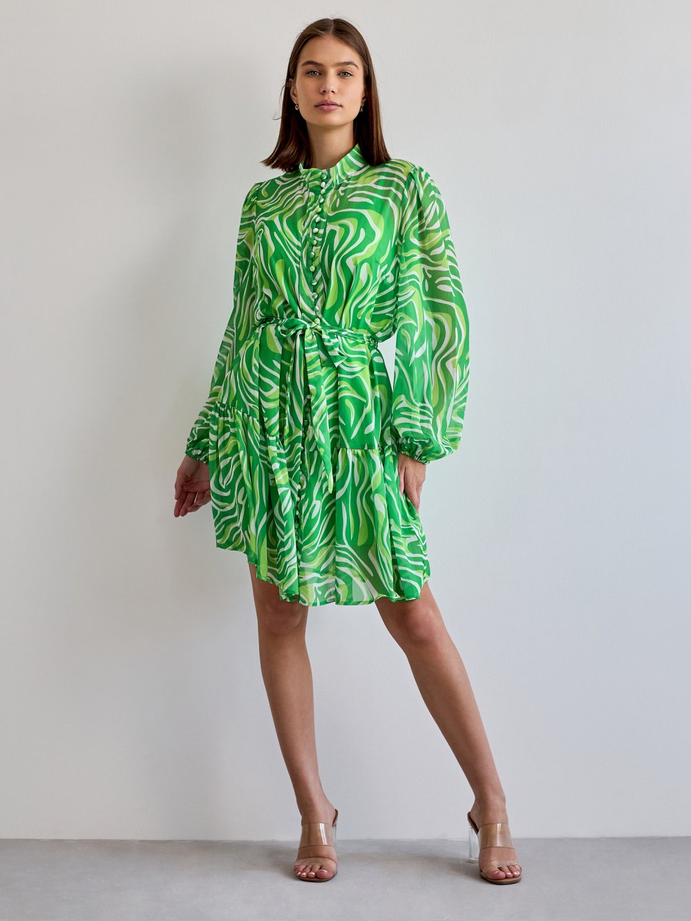 Zelené vzorované šaty Alexa