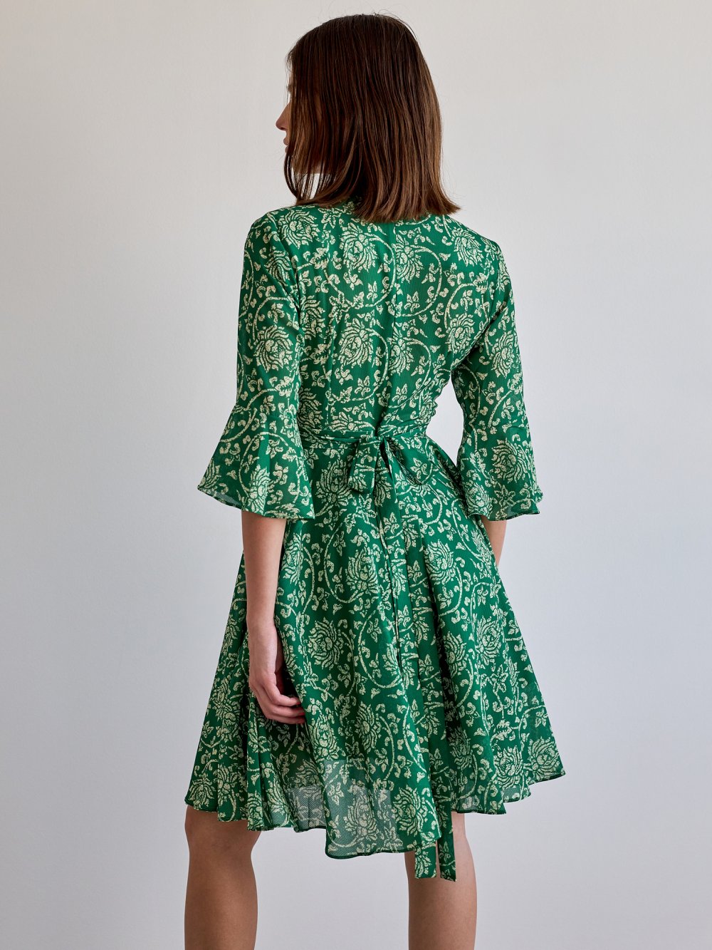 Zelené vzorované šaty Ola