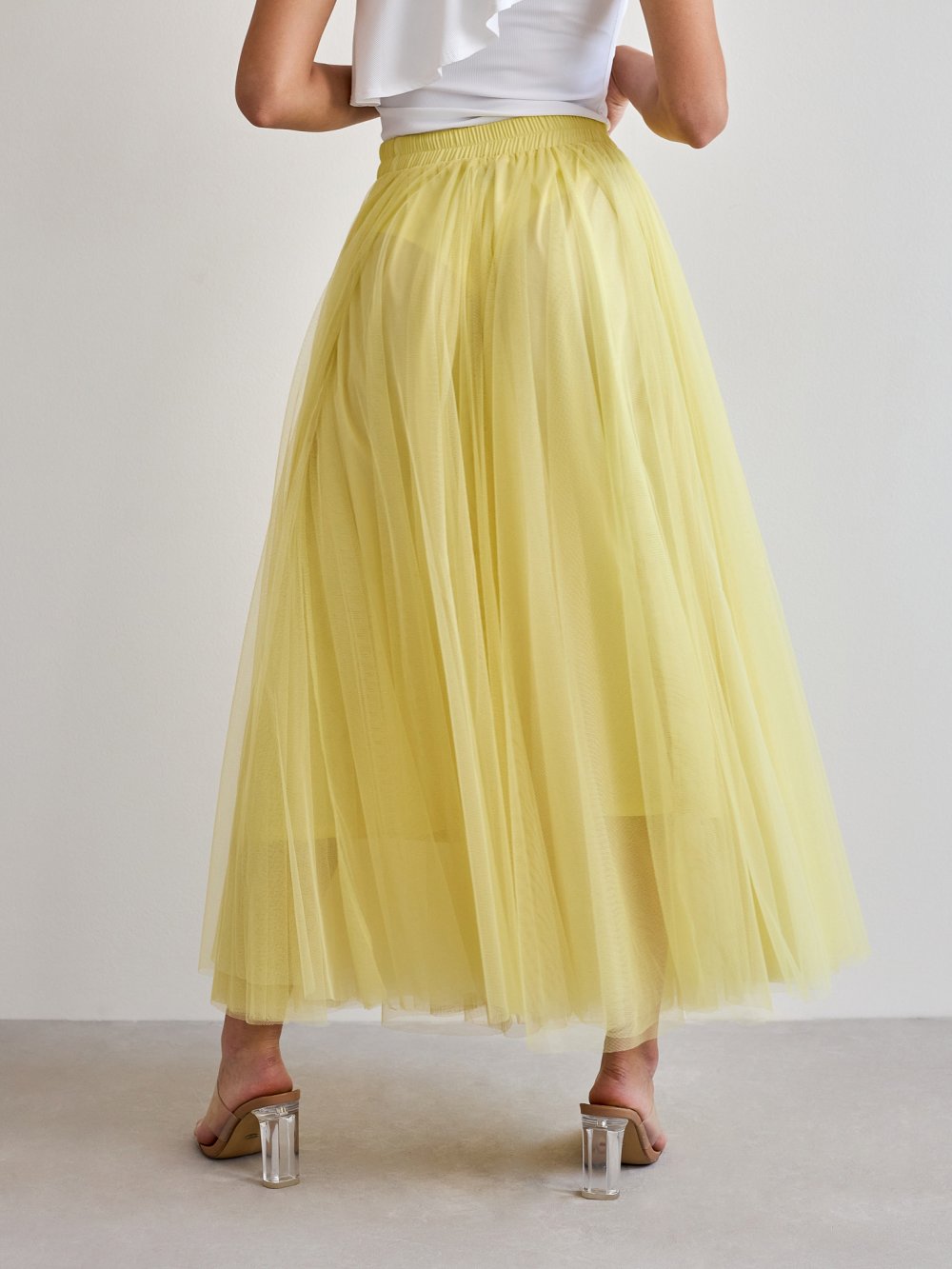 Žltá tylová sukňa Lia