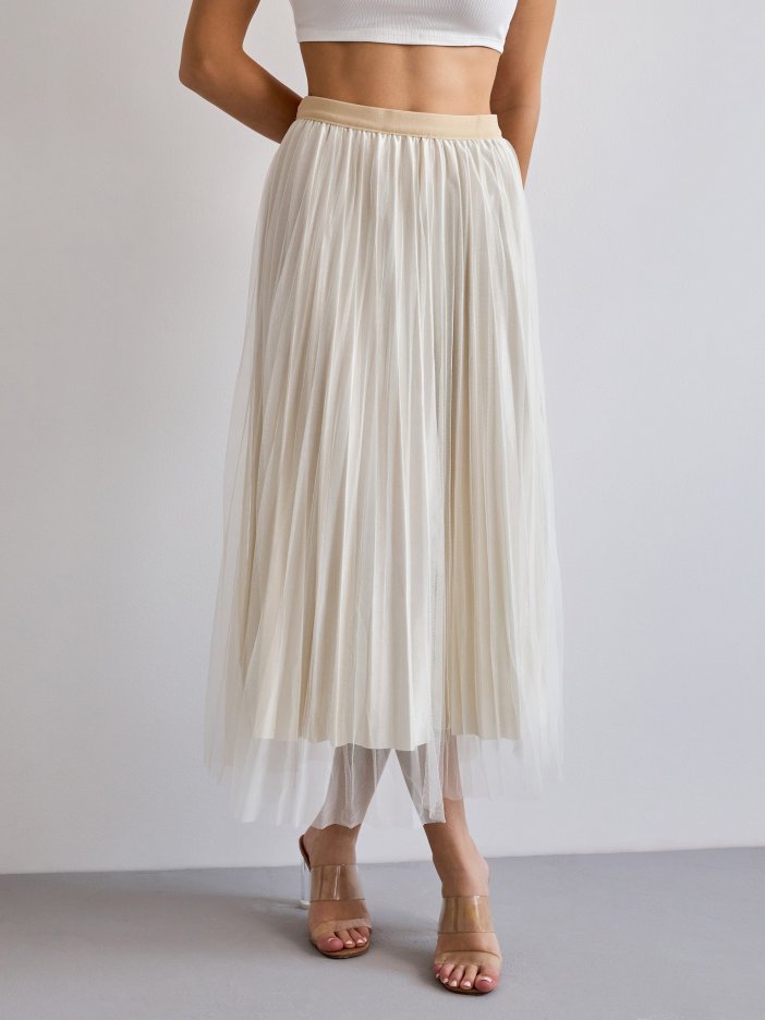 Béžová plisovaná sukňa Rilla