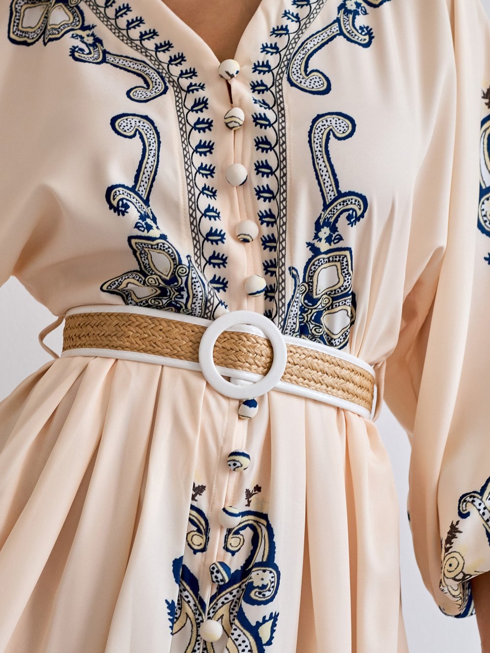 Béžové vzorované šaty Imani