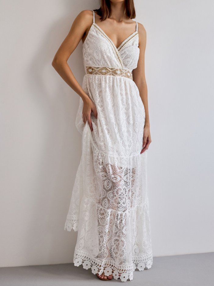 Bílé maxi šaty Fairy