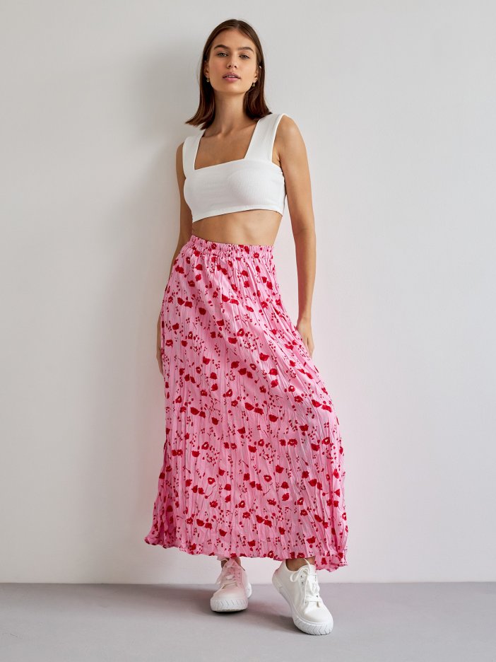 Růžová vzorovaná sukně Meghan
