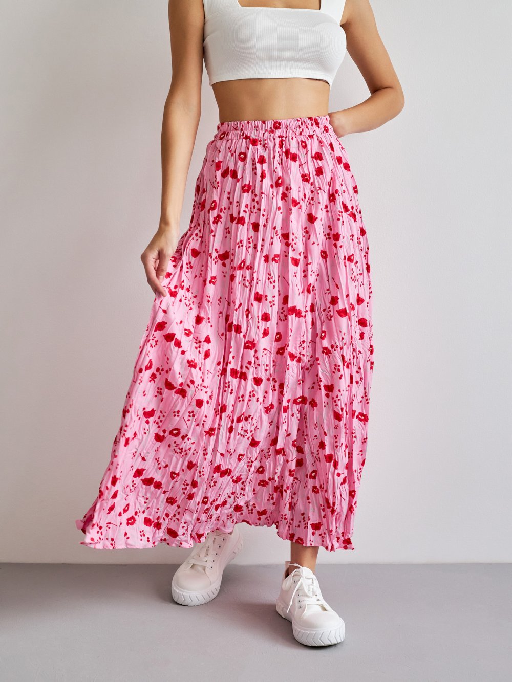 Ružová vzorovaná sukňa Meghan