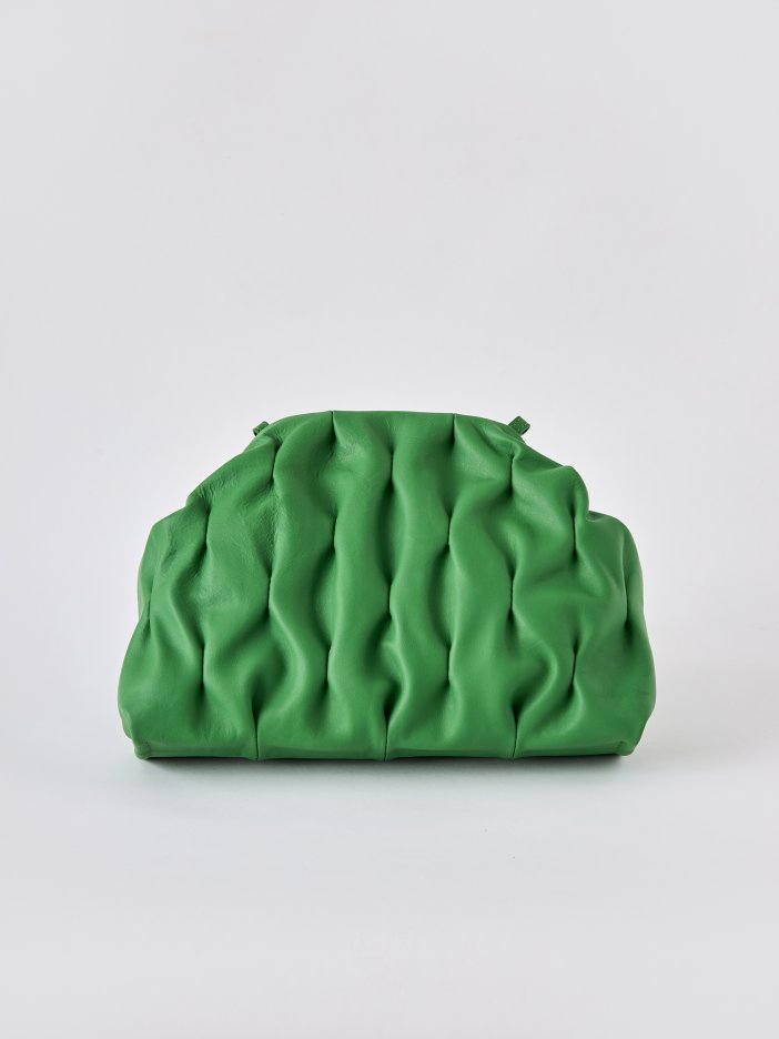 Zelená kožená kabelka Iva