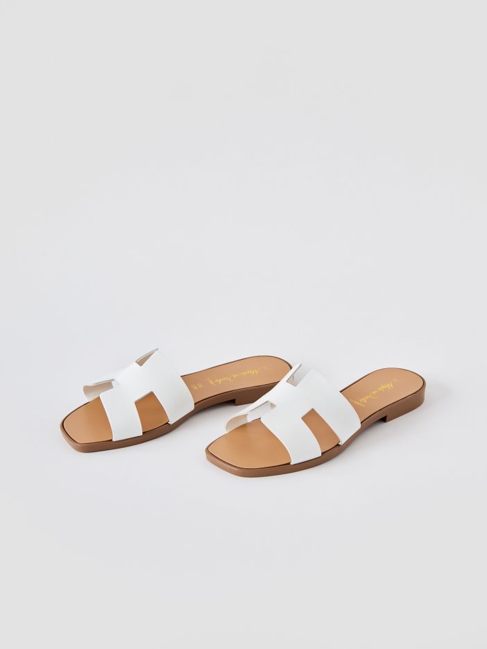 White leather slippers Carisa