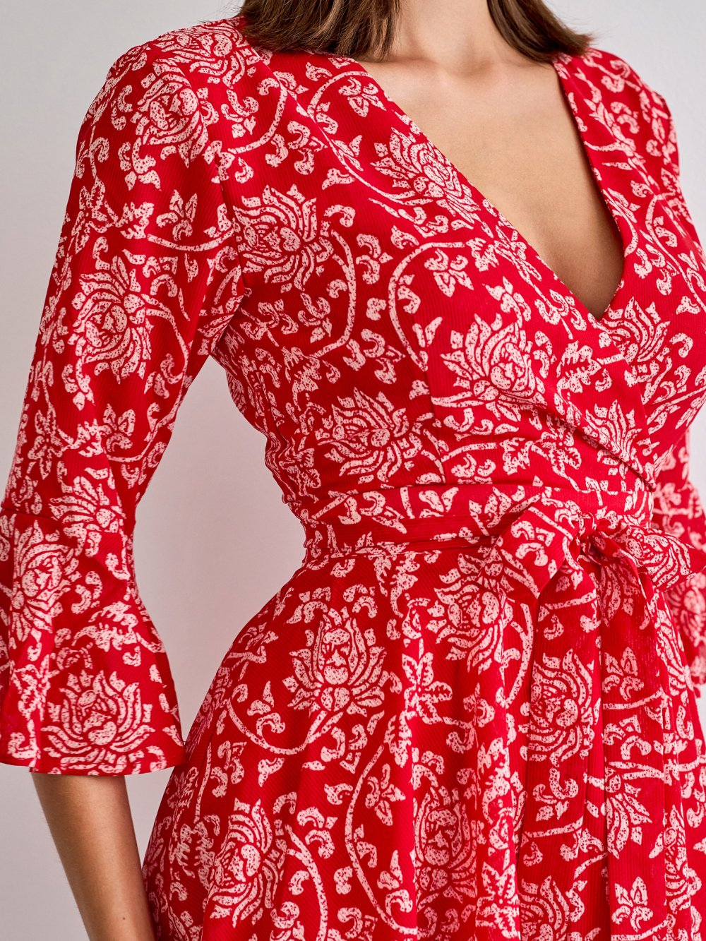 Červené vzorované šaty Ola
