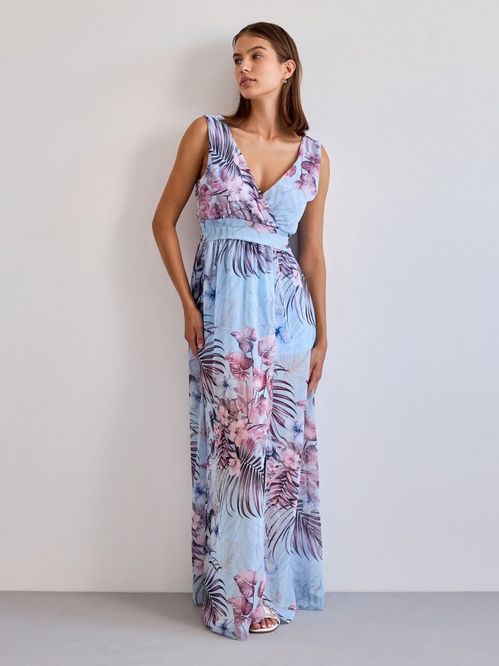 Modré květované šaty Peony