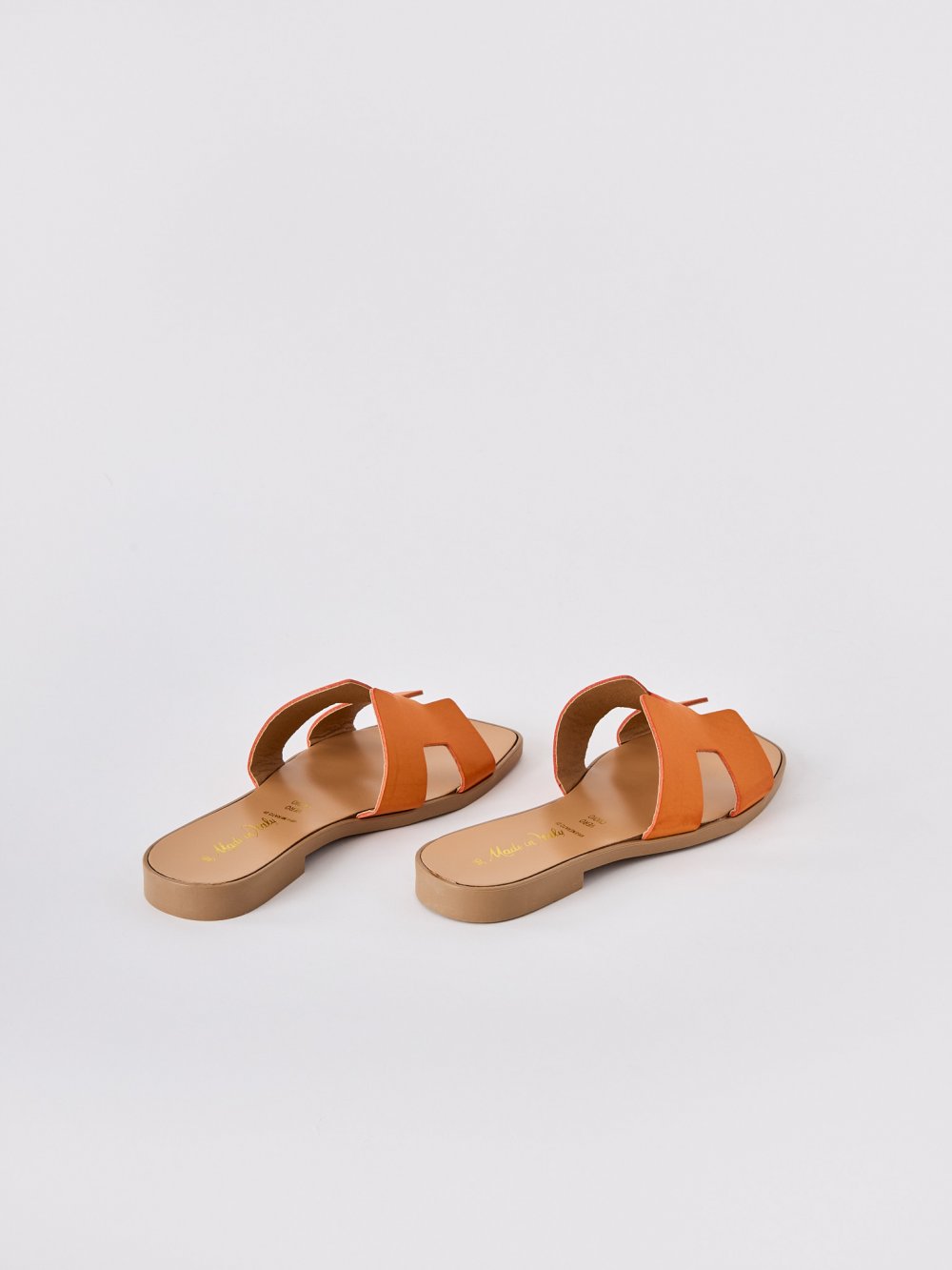 Oranžové matné kožené pantofle Carisa
