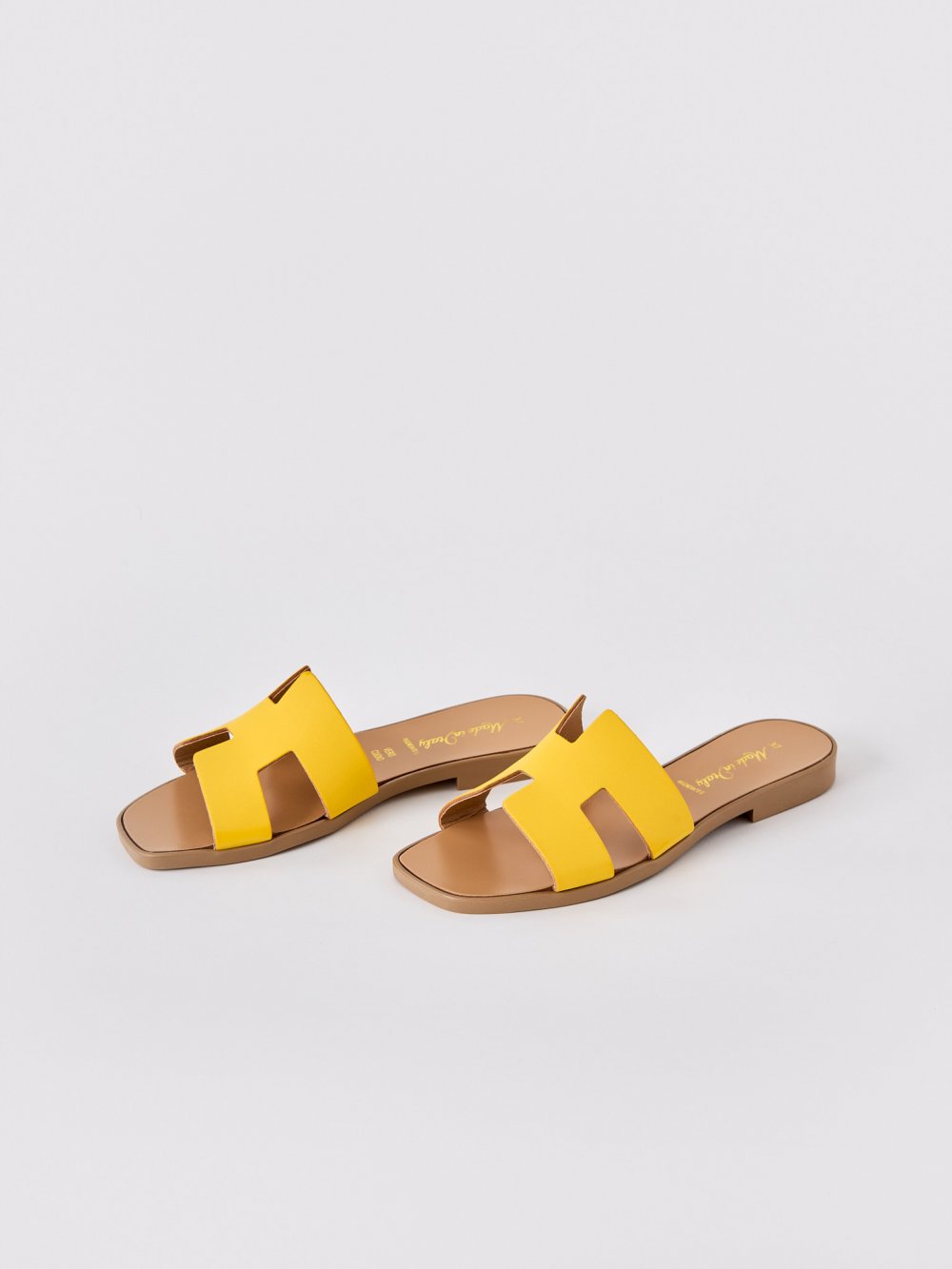 Žluté kožené pantofle Carisa