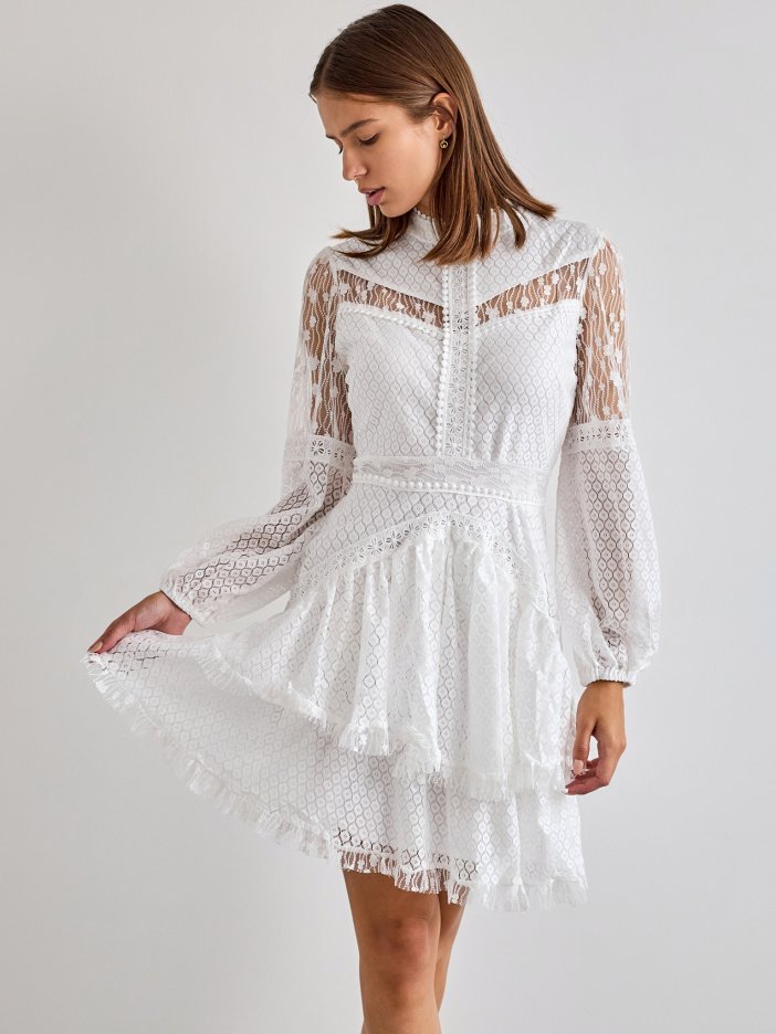 Biele čipkované šaty Josslyn