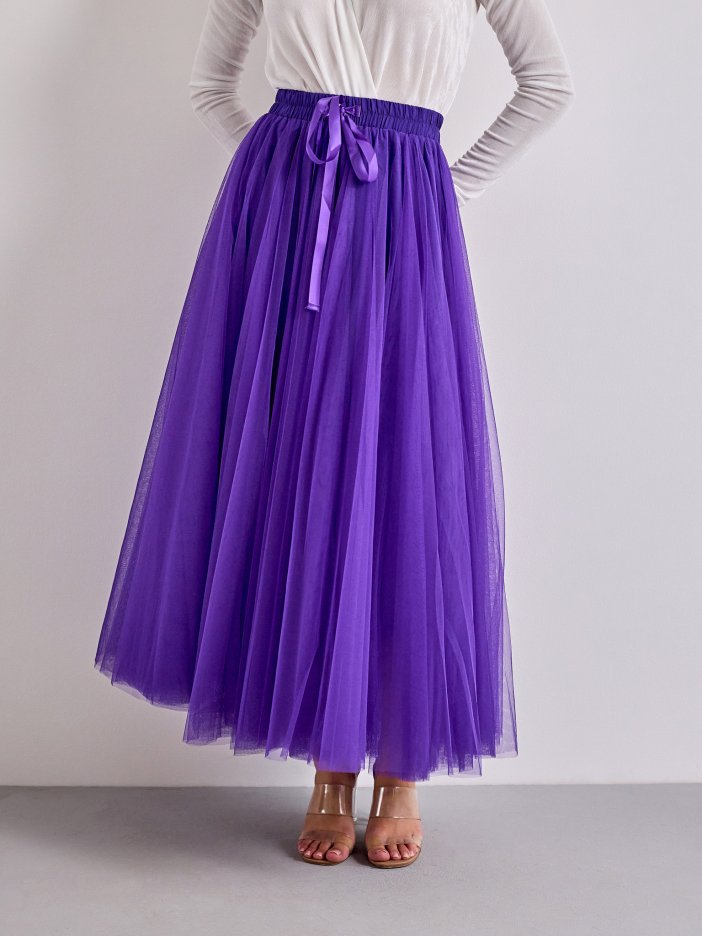 Fialová tylová sukně Lia