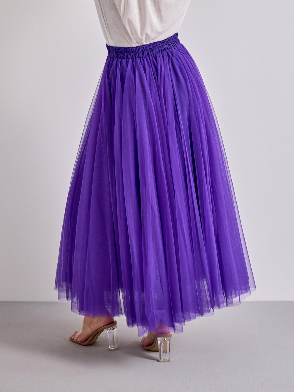 Fialová tylová sukňa Lia