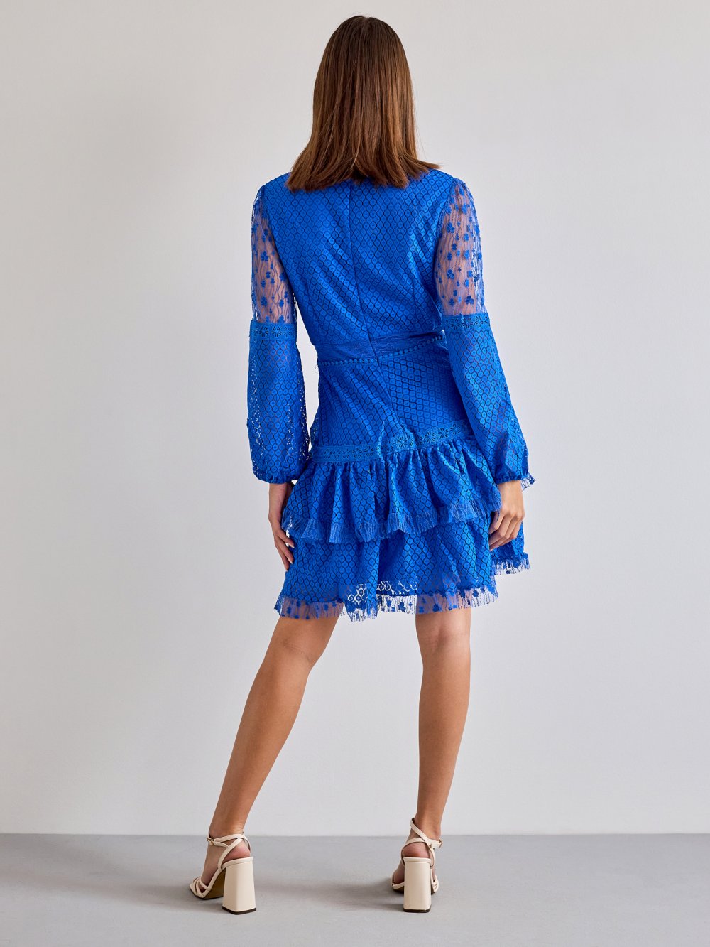 Modré čipkované šaty Josslyn
