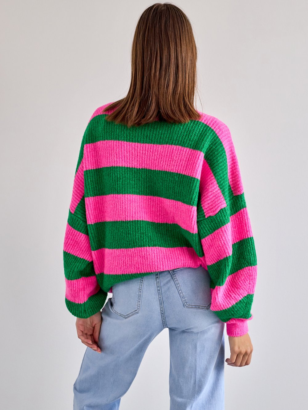 Ružovo-zelený pásikavý sveter Aldo