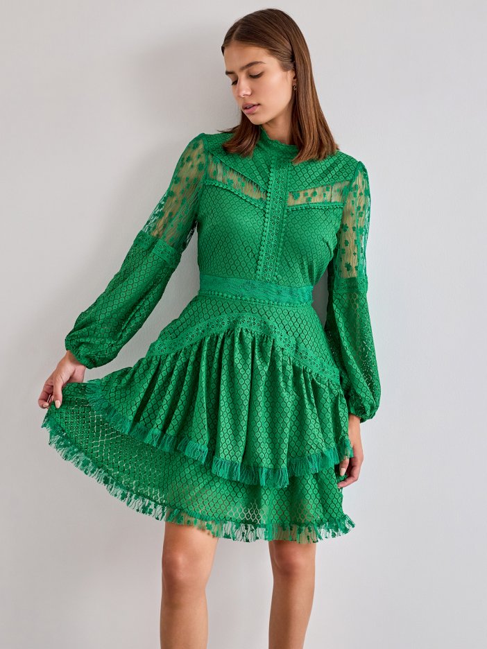 Zelené krajkové šaty Josslyn