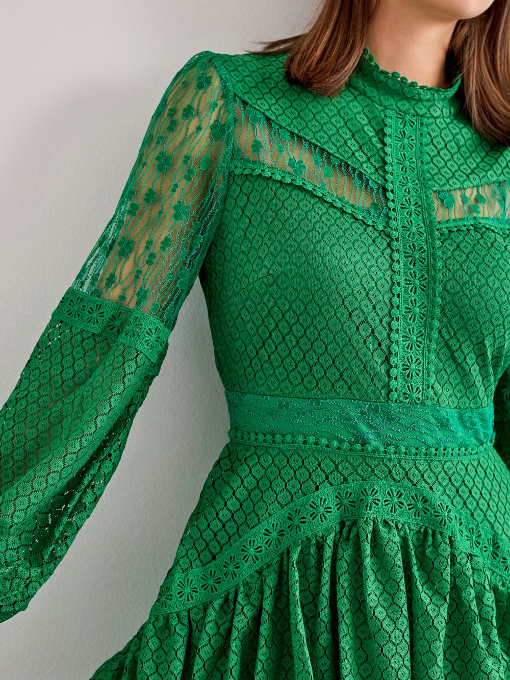 Zelené čipkované šaty Josslyn