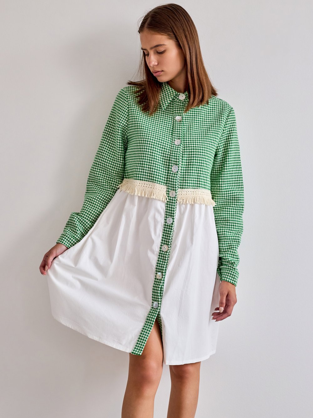 Zeleno-biele šaty Joett