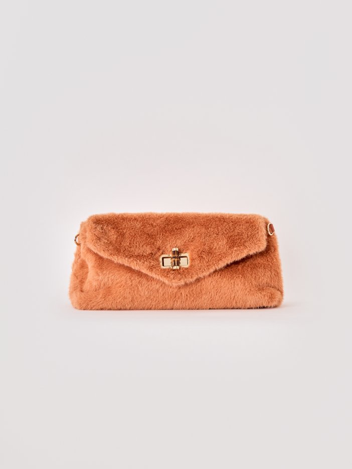 Light orange fluffy purse Mizzi