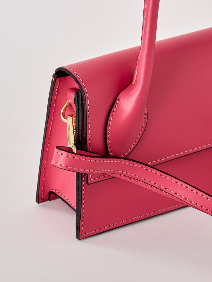 Ružová kožená kabelka Melisa