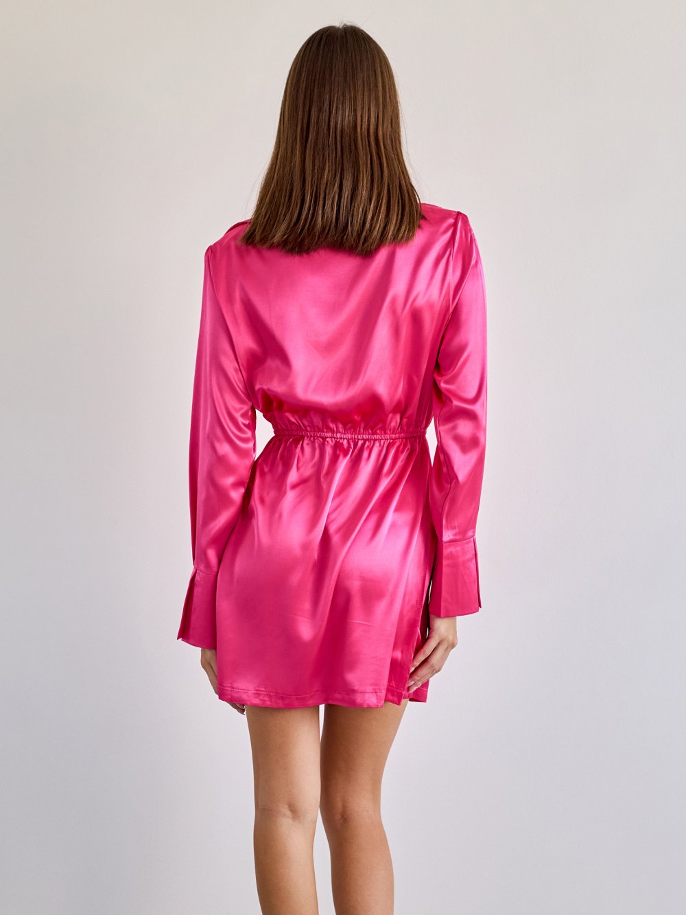 Ružové saténové šaty Saria