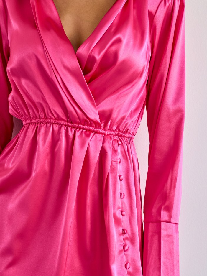 Ružové saténové šaty Saria