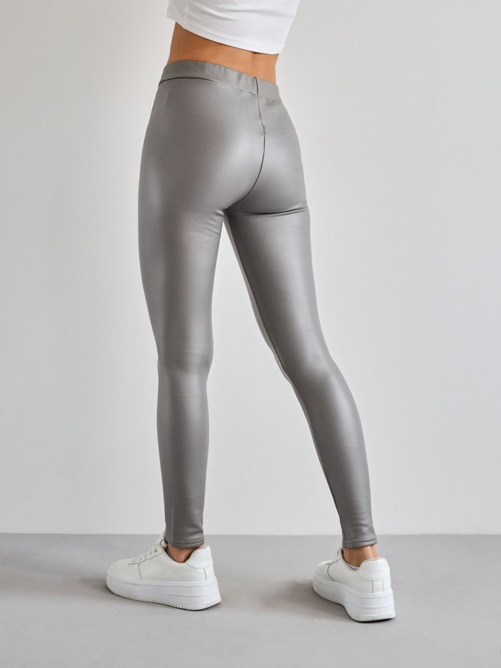 Grey leather leggings Tina