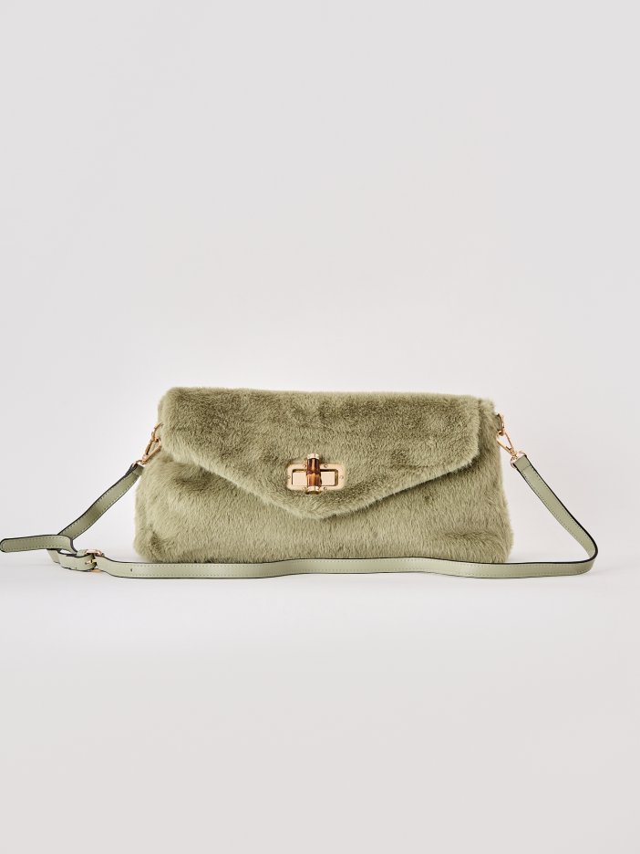 Light green fluffy purse Mizzi