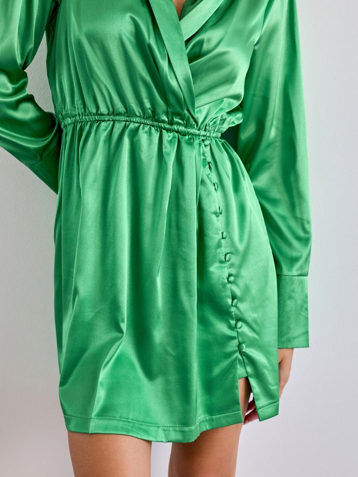 Zelené saténové šaty Saria