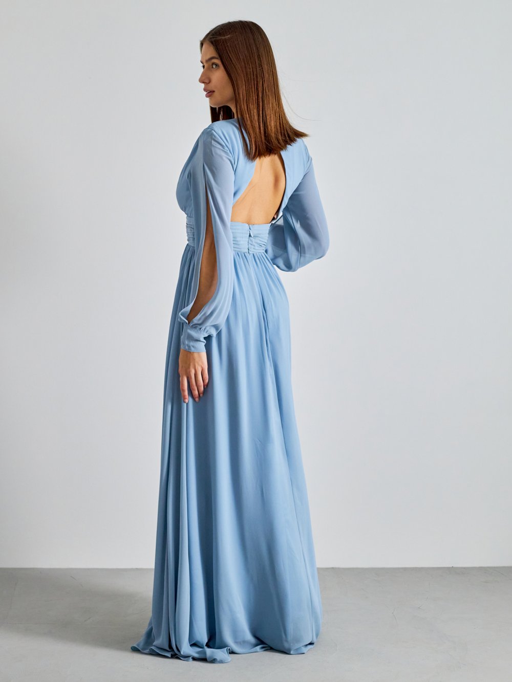 Bledě modré společenské šaty Perine