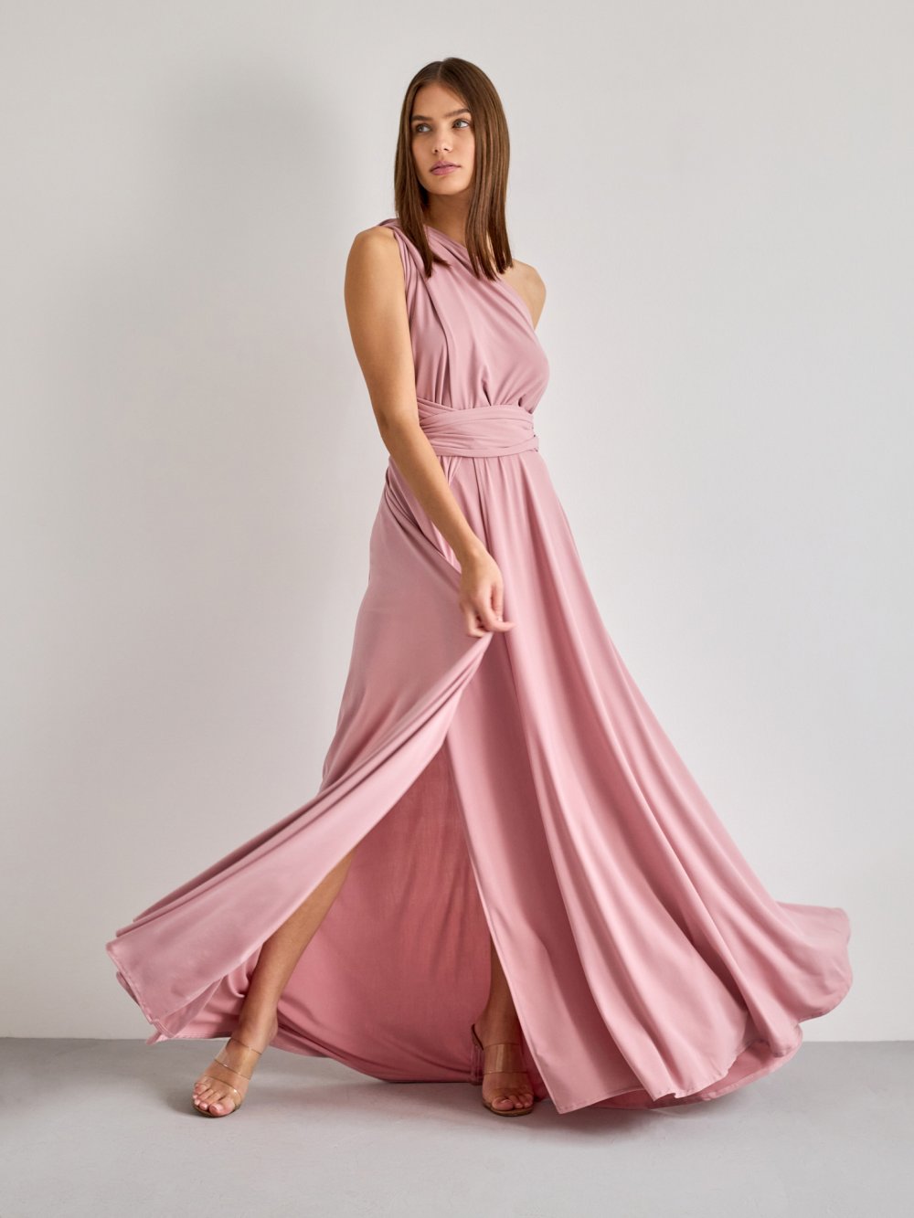 Bledě růžové společenské šaty Mally
