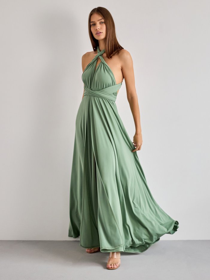 Bledě zelené společenské šaty Mally