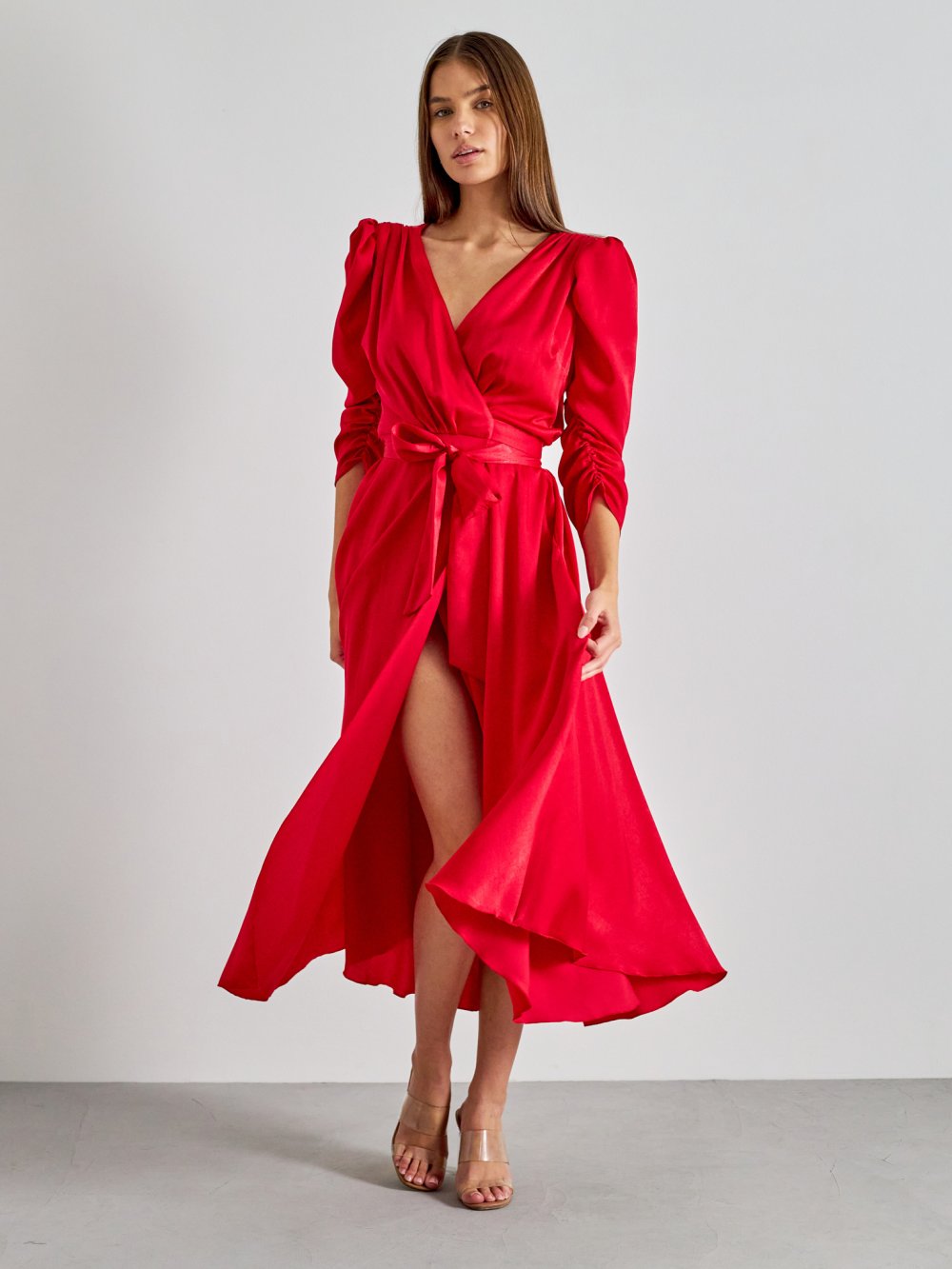Červené zamatové šaty Ava
