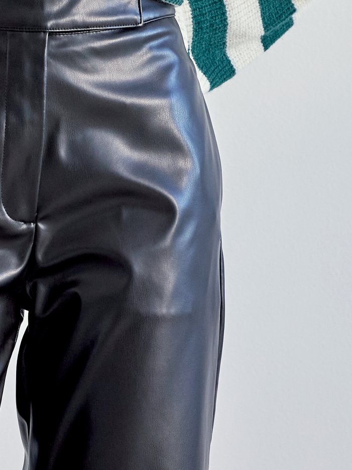 Black leather trousers Andy