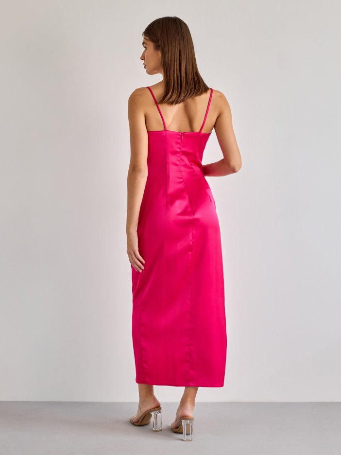 Ružové saténové šaty Candy