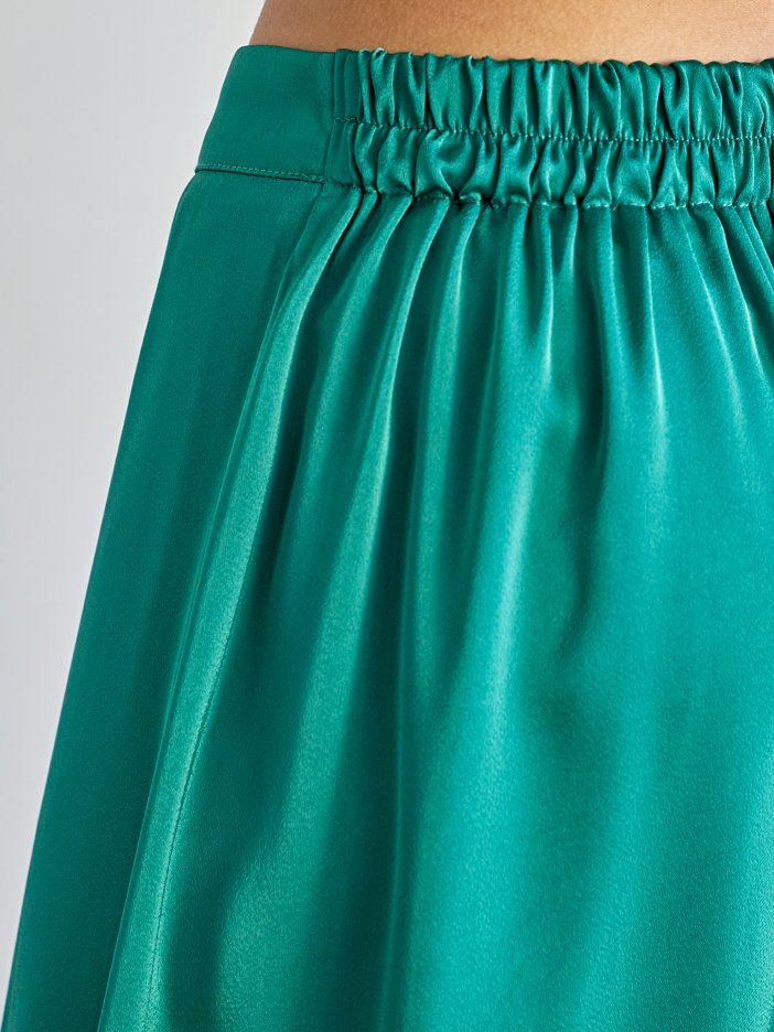 Zelená saténová sukně Paola