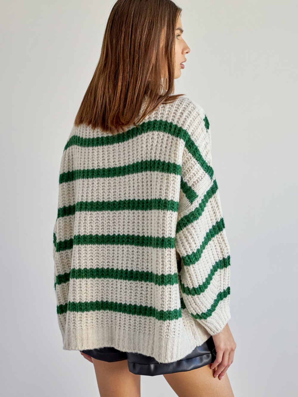 Zeleno-béžový pletený svetr Bryan