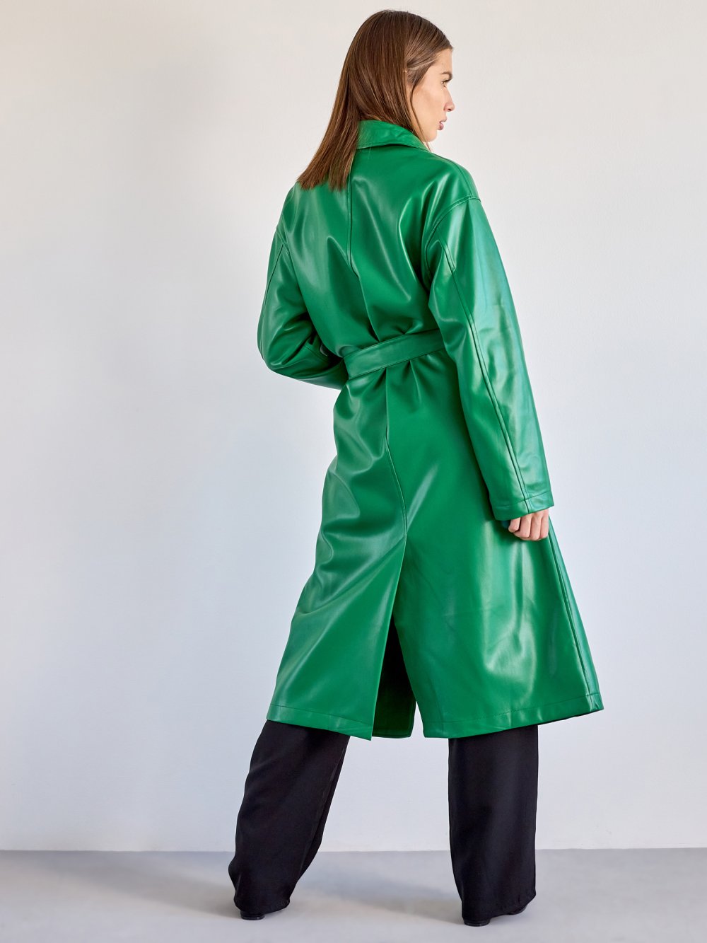Zelený kožený kabát Ben