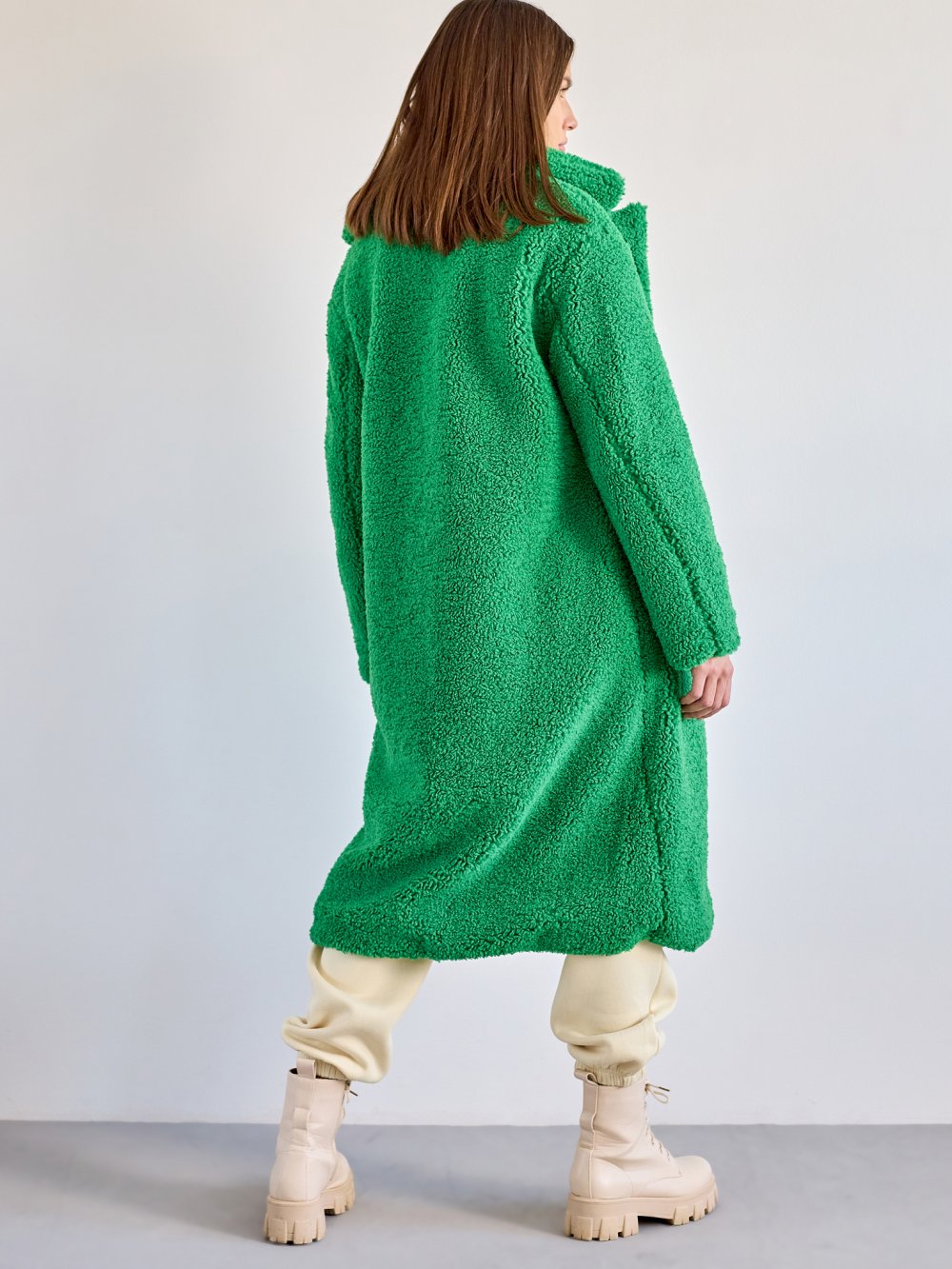 Zelený teddy kabát Yves