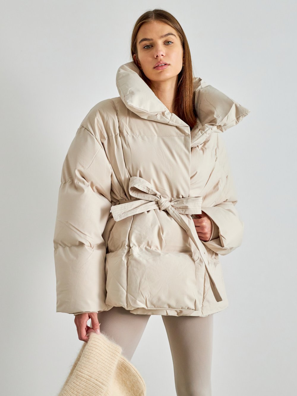 Béžová zimná bunda Kelis