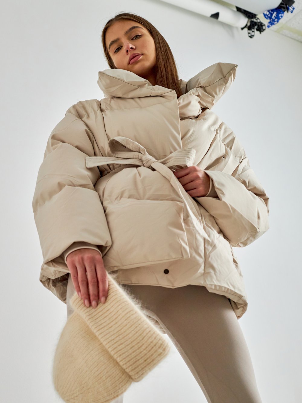 Béžová zimní bunda Kelis