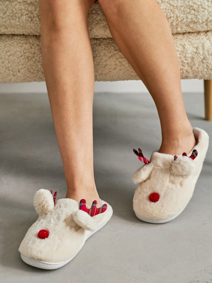 Béžové papuče Reindeer